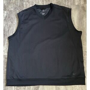 NIKE GOLF Mens Black Sleeveless Polyester  Athletic Pullover Vest Size XL Jacket